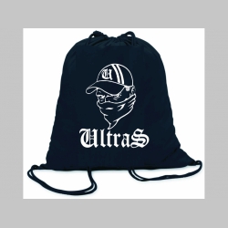 Ultras - ľahké sťahovacie vrecko ( batôžtek / vak ) s čiernou šnúrkou, 100% bavlna 100 g/m2, rozmery cca. 37 x 41 cm